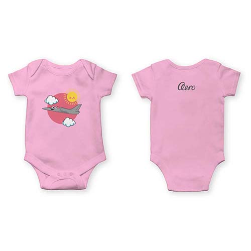 Růžové kojenecké body 6M